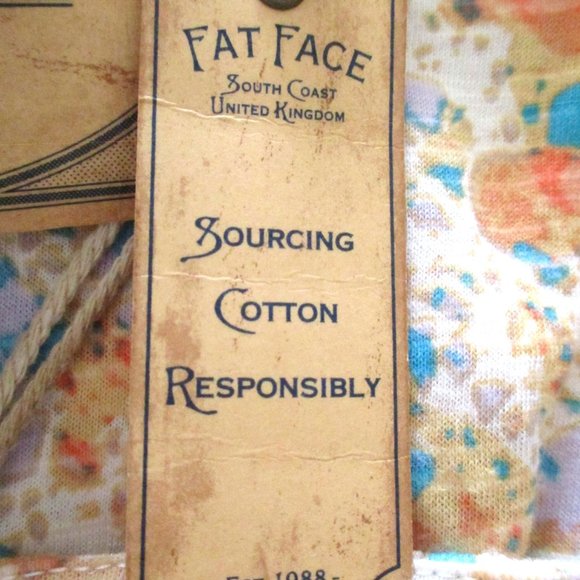 NWT Fat Face Lucia Mineral Top , Short Sleeve, Shirred Top, Multicolor, Size 14 - Picture 10 of 16